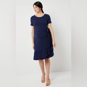 NWT A PEA IN THE POD RUFFLE HEM SIDE TIE MATERNITY DRESS